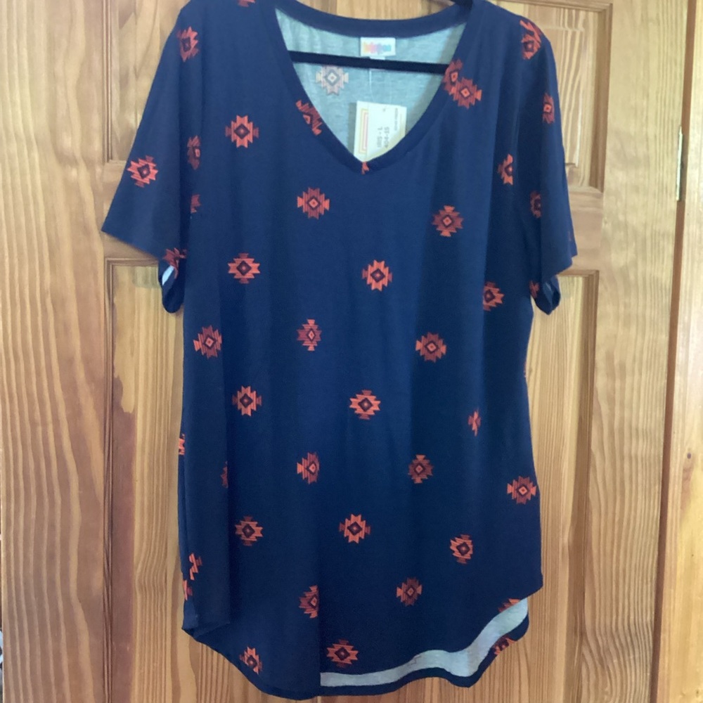 LuLaRoe Iris shirt with Aztec print